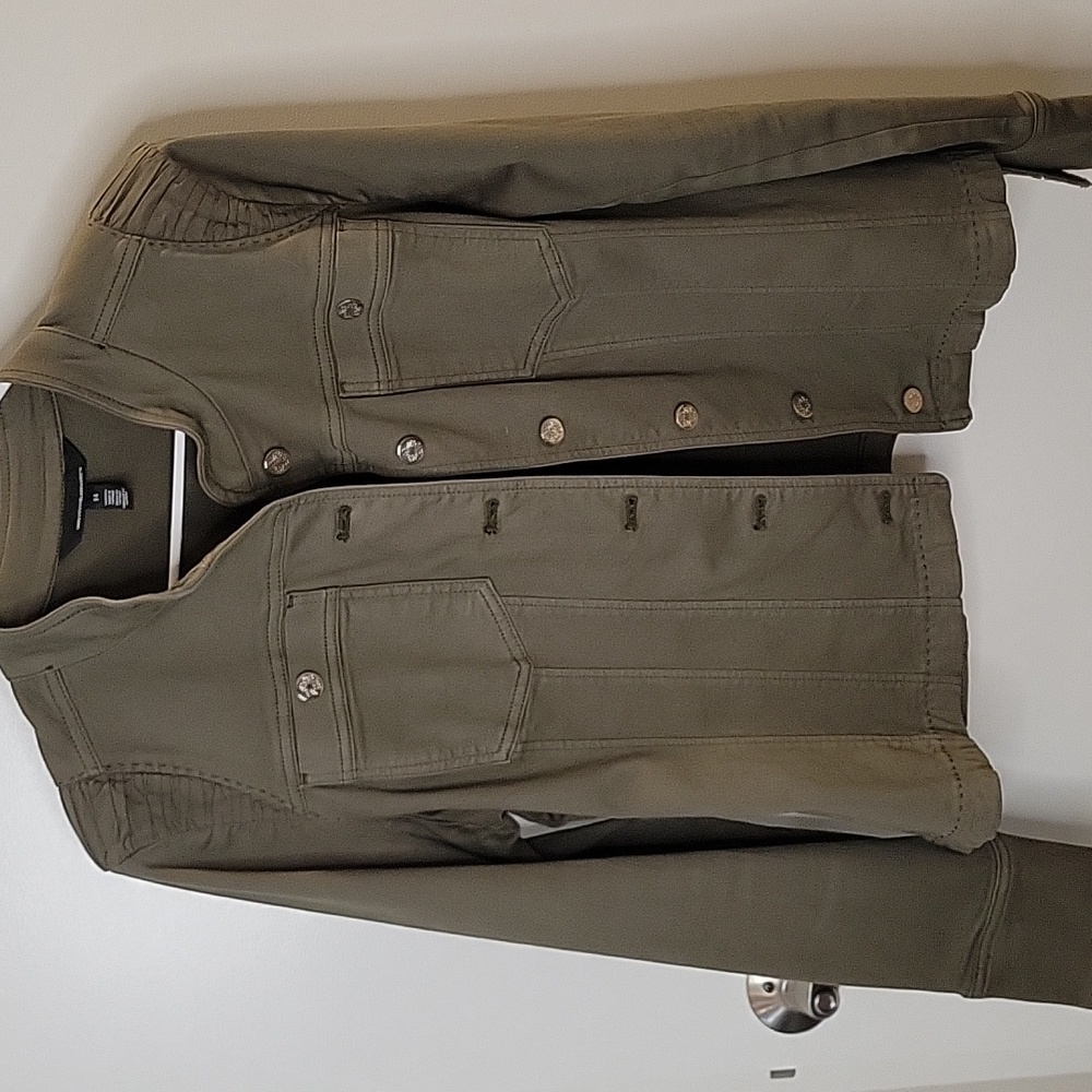 White House Black Market Green Utility Jacket